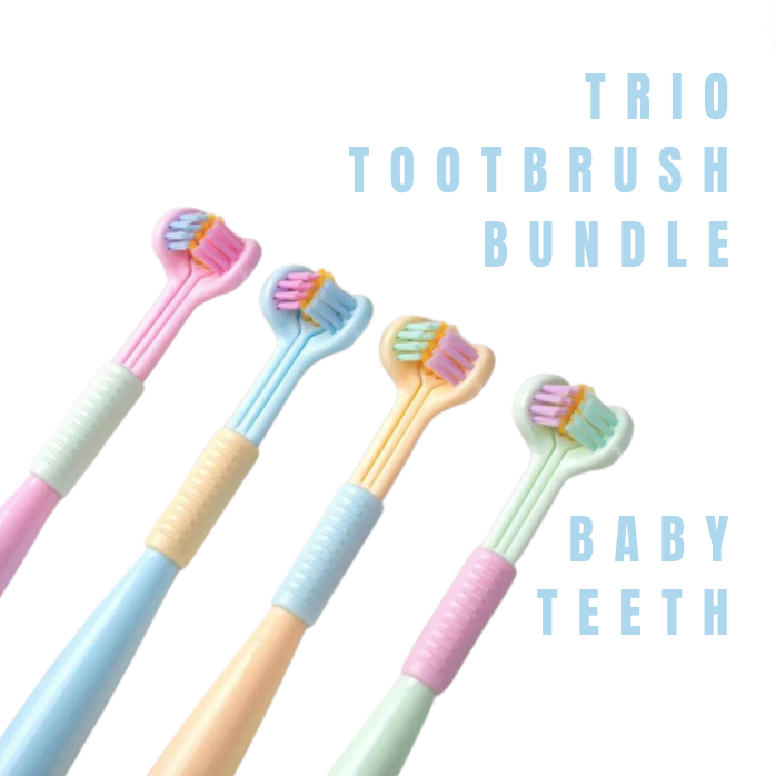 Trio Toothbrush Bundle (Baby Teeth) - 4 toothbrushes!