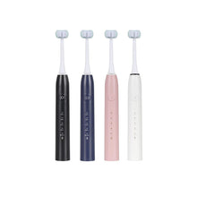 Load image into Gallery viewer, Compact U-shaped electric toothbrush with adjustable cleaning modes.
